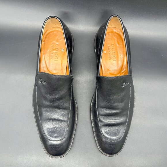 Gucci Black Slip On Loafers Mens Leather Upper Made in Italy Size 7.5D - Picture 2 of 16